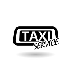 Taxi service sign icon with shadow