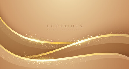 Abstract wavy gold background. Luxurious gold vector background with blend of sparkling glitter.