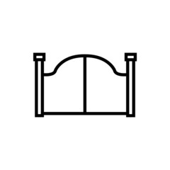 Gate line icon, vector outline logo isolated on white background