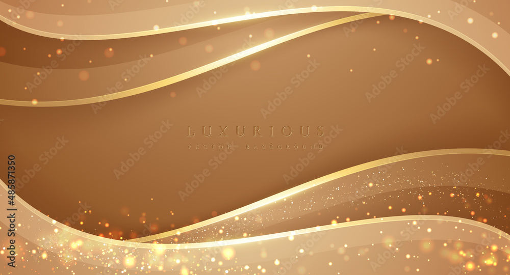 Sticker abstract wavy gold background. luxurious gold vector background with blend of sparkling glitter.