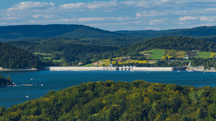 Fototapeta na wymiar Viewpoint on the Solina dam - Bieszczady Mountains