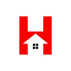 Letter H with Home can be use for icon, sign, logo and etc