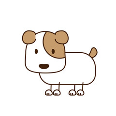 Dog cartoon vector. Cute dog doodle vector.