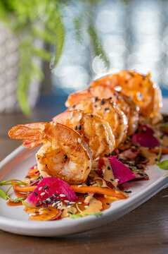 Sweet And Spicy Shrimp And Asian Slaw