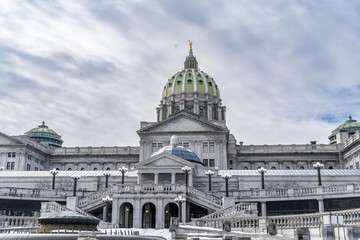 Obraz premium Exterior Pennsylvania State Capitol building in Harrisburg, Pennsylvania