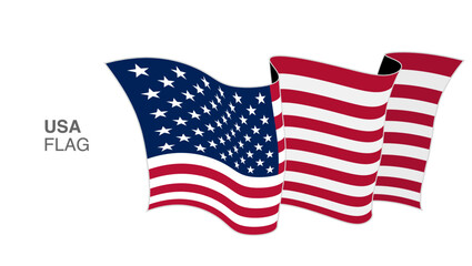 United States Flag Waving Wind vectors_04