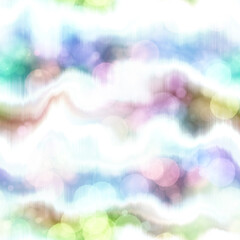 Seamless pale pastel tie dye bokeh texture. Soft tone on tone summer repeat background with washed out sun bleached ink dyed effect. 