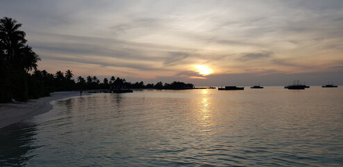 sunset over the river