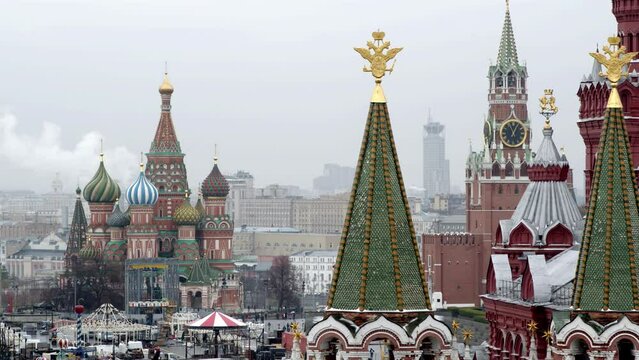 Moscow Kremlin, the red square, view from the window