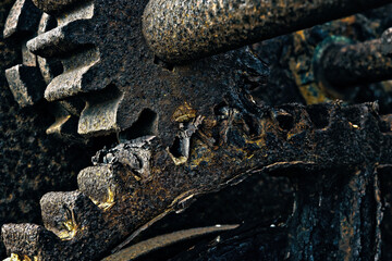 Abstract Metal Mechanical Cogs and Gears