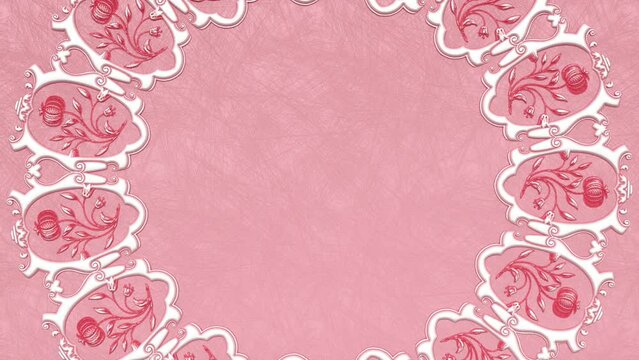 Decorative vintage antique floral baroque ornament, renaissance retro victorian elegant mandala, royal damask background, round rotating frame with copy space as circle, abstract ornate illustration