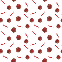 Watercolor seamless pattern Valentines day Love and hearts