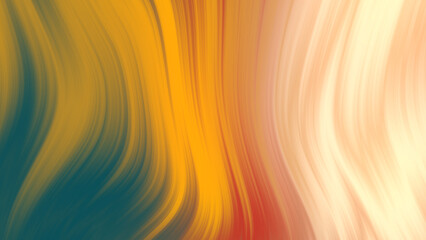 Fluid vibrant gradient of green yellow red beige colors with smooth movement in the frame fast turns left with copy space. Abstract lines background concept