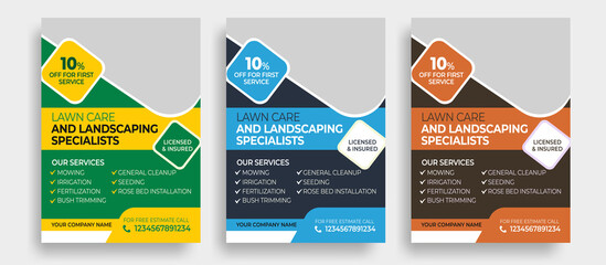 lawn care landscape and gardening flyer template, best lawn care Service business flyer, lawn mowing flyer, lawn maintenance flyer, professional business flyer