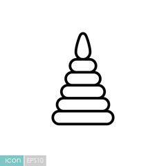 Pyramid toy vector isolated icon