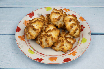 homemade coconut cookies on a plate 