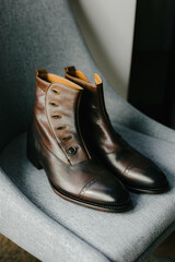 wedding boots on an elopement day