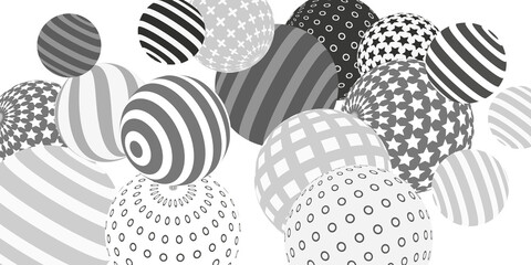 Retro 3d illustration abstract balls, great design for any purposes.  Modern poster for cover design.  Vector technology background.  Background wall design.