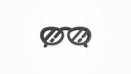 Sun glasses 3d line flat color icon. Realistic vector illustration. Pictogram isolated. Top view. Colorful transparent shadow design.