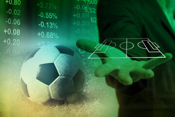 business in football club and soccer team manager, sport betting concept  