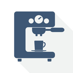 Simple editable coffee maker vector icon, flat design cafe concept illustration easy to edit