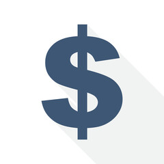 Simple editable US dollar sign vector icon, flat design business concept illustration easy to edit