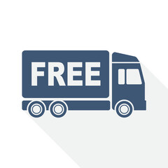 Simple editable free delivery sign vector icon, flat design business concept illustration easy to edit