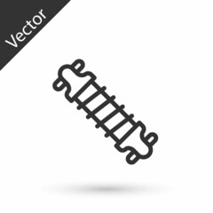 Grey line Bicycle suspension icon isolated on white background. Vector