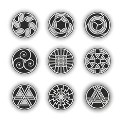 set  buttons and signs in Celtic style