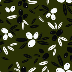 Green olive branch, food themed surface design
