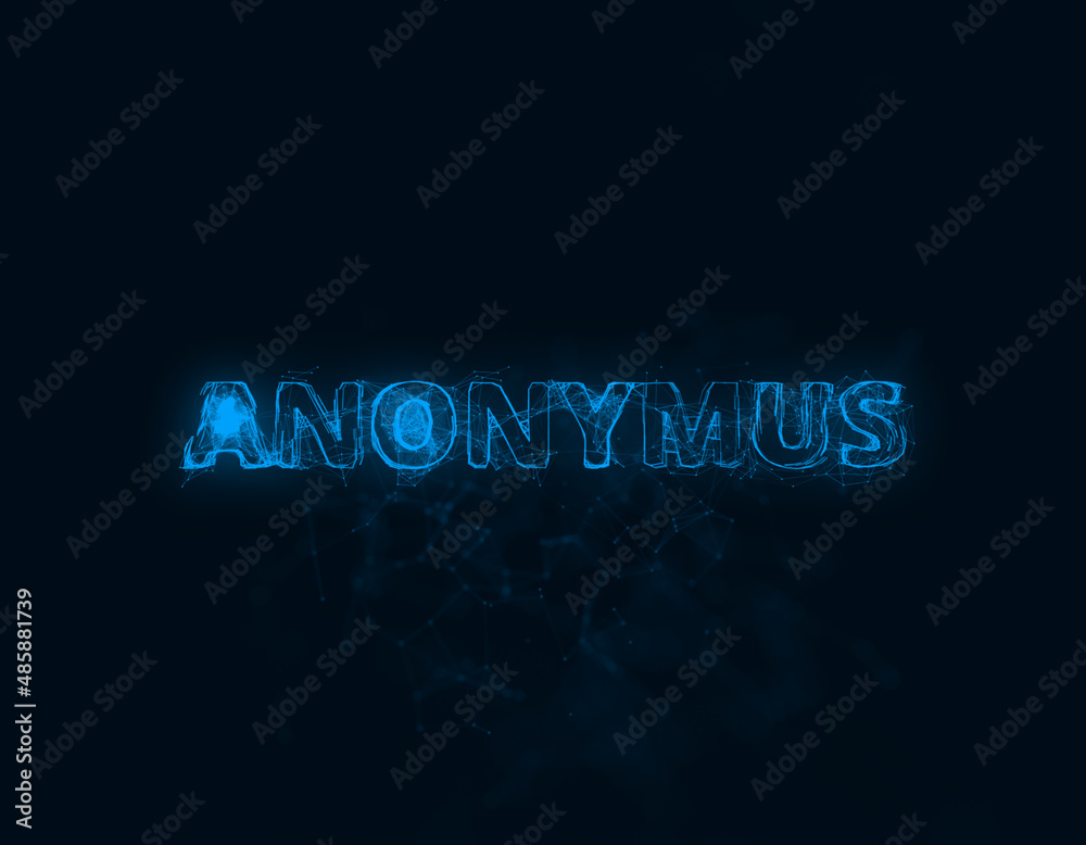Aufkleber Anonymus title with plexus effect. Connected lines with dots. Lines title plexus