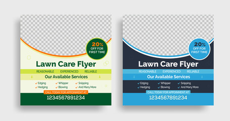 lawn care landscape and gardening social media post design flyer, best lawn care Service business flyer,  lawn maintenance, Lawn Services Marketing Business social media post