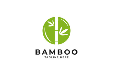 Rounded bamboo tree logo design