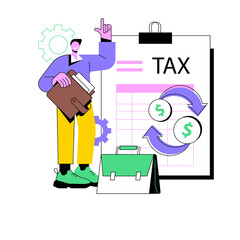 Corporation income tax returns abstract concept vector illustration. Company income return form, corporation accountancy, tax preparation, financial activity, corporate taxation abstract metaphor.