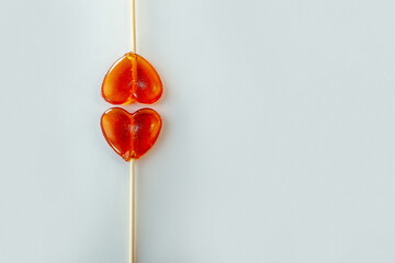 Red hearts. Candy. The concept of love. valentine's day.