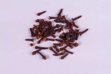 Cloves isolated on white background top view