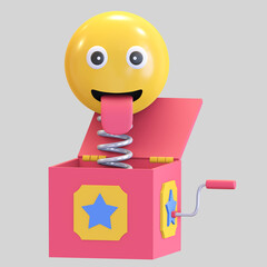 April fools' day smile prank box 3d render illustration