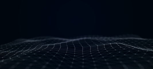 Artificial intelligence in a network connection. Structural transmission of information. 3D rendering.