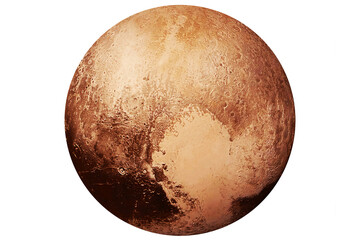 Planet Pluto isolated on white background. Elements of this image were furnished by NASA