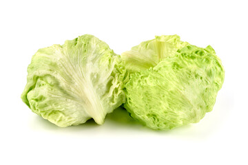 Fototapeta premium Fresh Iceberg salad, isolated on white background.