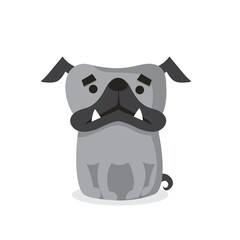 Vector illustration set of cute cartoon little dogs-pupies.