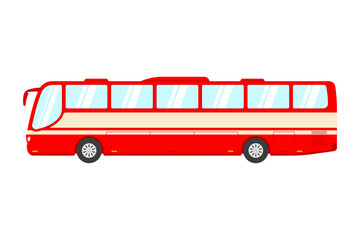 Big passenger bus icon. International tourist transport. Color silhouette. Side view. Vector simple flat graphic illustration. Isolated object on a white background. Isolate. © far700
