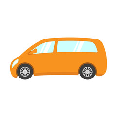 Minivan icon. Color silhouette. Side view. Vector simple flat graphic illustration. Isolated object on a white background. Isolate.