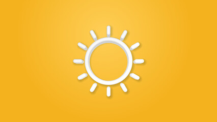 Sun yellow 3d line flat color icon. Realistic vector illustration. Pictogram isolated. Top view. Colorful transparent shadow design.