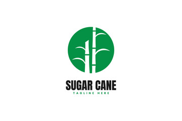 Modern sugarcane stem logo design vector template