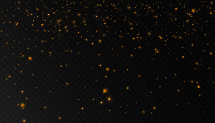 Fototapeta na wymiar Glowing light effect with many glitter particles isolated on transparent background. Vector star cloud with dust. 