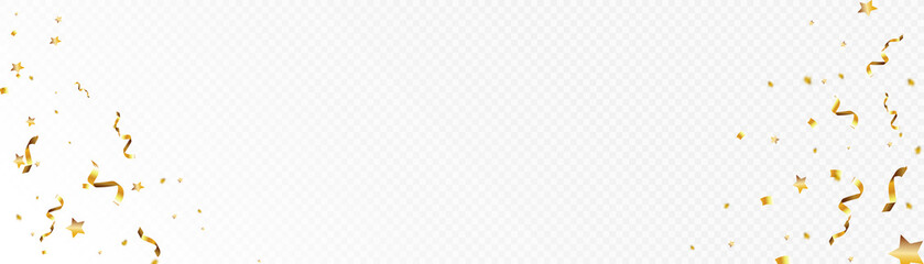 Bright golden festive tinsel. Glittering confetti falling from the top. Festive design elements for cards and invitations.	
