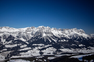 wilder kaiser mountain range in winter
