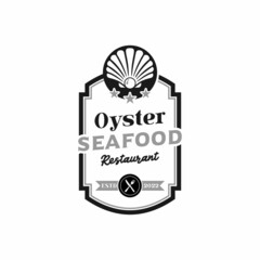 Seafood Seashell Pearl Oyster Scallop Shell Oyster Cockle Clam Mussel Logo restaurant simple design