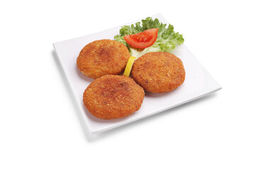 Arabic dish kubba on a white plate